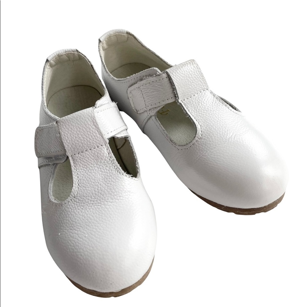 White Leather Toddler Girl T-Strap Mary Jane Dress Shoes